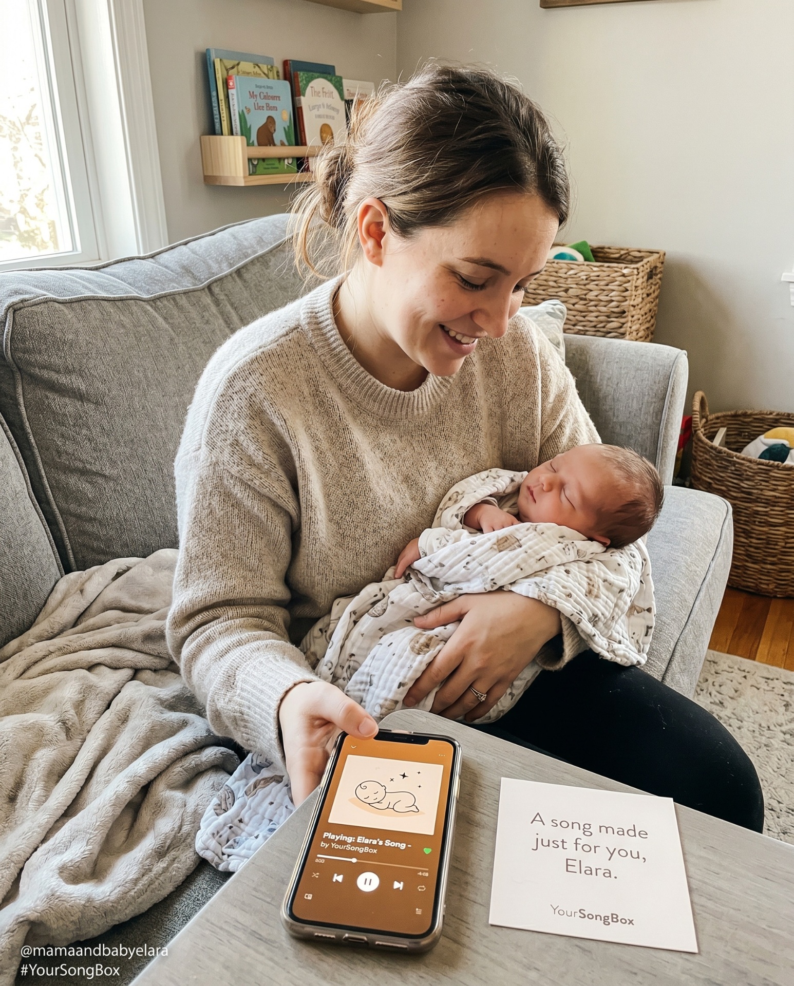 A parent holding a newborn baby