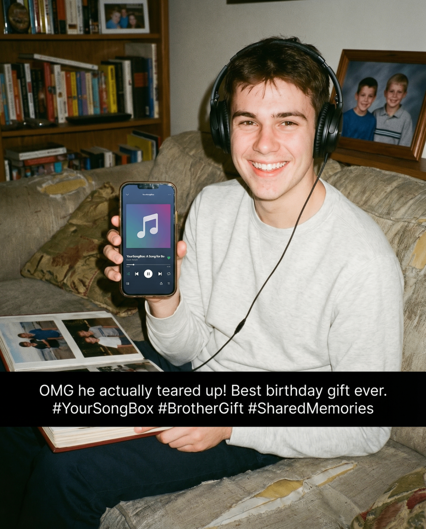 Two brothers in a candid, joyful moment